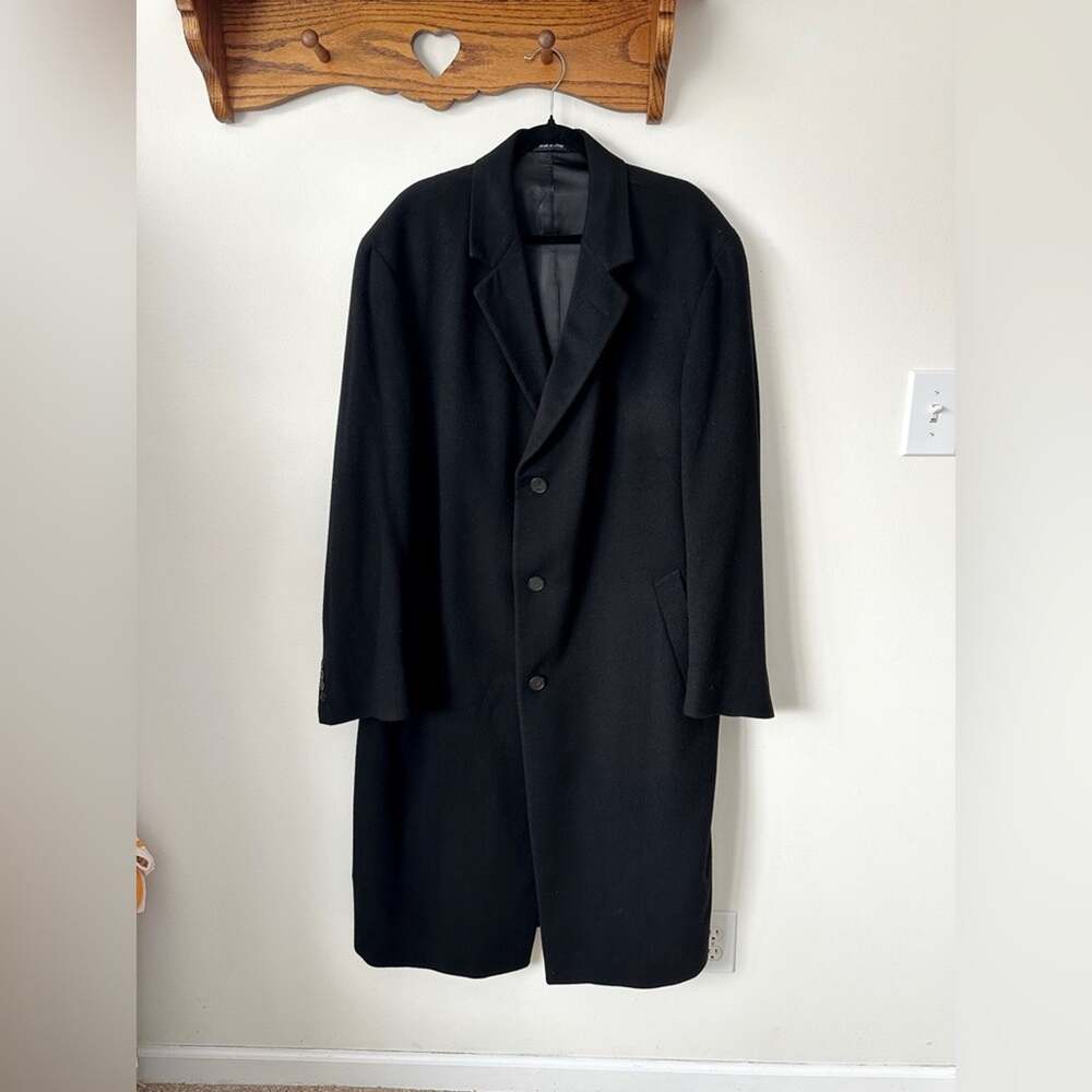 Saks Fifth Avenue Cashmere Classic Black Pea Coat Size 44 XL